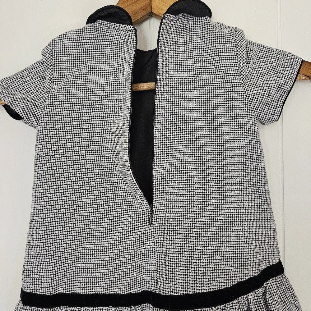 Vintage LULI & ME Houndstooth Peter Pan Collar Drop Waist Toddler Dress